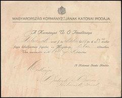 Cca 1930 Magyarország Kormányzójának Katonai Irodája által Kiadott Meghívó Kihallgatásra - Unclassified