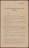 1919 Az Egyesült Keresztény Nemzeti Liga Kiáltványa - Unclassified