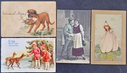 ** * 72 Db RÉGI Motívumos Képeslap; üdvözlőlapok, Színész, Hölgyek, Litho Lapokkal / 72 Pre-1945 Motive Postcards; Greet - Non Classés