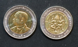 Thailand Coin 10 Baht Bi Metal 2012 100th Ann Fine Arts Department Ganesh #58 UNC - Thaïlande