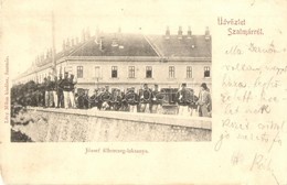 T3 1901 Szatmárnémeti, Szatmár, Satu Mare; József Főherceg Laktanya. Lövy Miksa Kiadása / Military Barracks With Soldier - Ohne Zuordnung