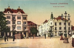 T2 Temesvár, Timisoara; Scudier Tér, Villamos, üzletek / Square, Tram, Shops - Ohne Zuordnung