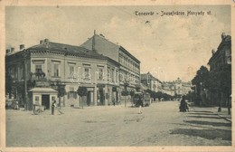 T4 Temesvár, Timisoara; Józsefváros, Hunyady út, Villamos, Keppich Adolf üzlete / Iosefin, Street View, Tram, Shops (EM) - Ohne Zuordnung