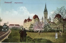 T2 1912 Temesvár, Timisoara; Főgimnázium, Gőzmozdony / Grammar School, Locomotive - Ohne Zuordnung