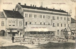 T2/T3 Eperjes, Presov; Fekete Sas Nagyszálló, Gellért-féle Nyári Kioszk. Divald Károly és Fia / Hotel, Kiosk, Shop (EK) - Unclassified