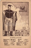 ** T3 Ungvár, Uzshorod, Uzhorod; Irredenta Művészlap A Nemzetiségek Arányával, Címerrel. Kiadja A Magyar Nemzeti Szövets - Non Classés