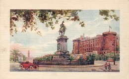 ** T2 Naples, Napoli; Piazza Municipio / Square, Statue, Automobile S: A. Danesi (fl) - Unclassified