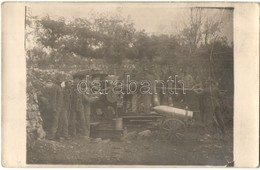 ** T2 Első Világháborús Osztrák-magyar Mozsárágyú Töltése Lövedékkel / WWI K.u.K. Military, Charging A Mortar Cannon. Ph - Non Classificati