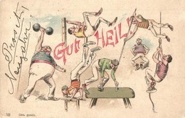 T2/T3 1898 Gut Heil! / Gymnastics Litho  (EM) - Ohne Zuordnung