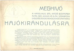 ** T2/T3 Meghívó A Katolikus Bál Intéző Bizottsága által 1925. Június Hó 6-án, Szombaton (holdtöltekor) Rendezendő Zártk - Ohne Zuordnung