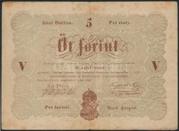 1848. 5Ft 'Kossuth Bankó' Barna Nyomat T:III
Adamo G109A - Unclassified
