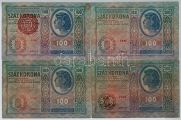 1912. 100K + 100K Piros 'MAGYARORSZÁG' Körbélyegzővel + 100K Fekete 'ROMANIA TIMBRU SPECIAL' Bélyegzővel + 100K Piros 'D - Unclassified