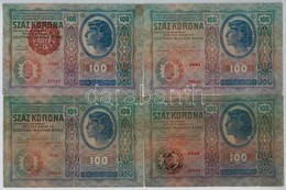 1912. 100K + 100K Piros 'MAGYARORSZÁG' Körbélyegzővel + 100K Fekete 'ROMANIA TIMBRU SPECIAL' Bélyegzővel + 100K Piros 'D - Ohne Zuordnung