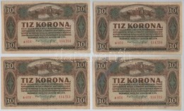 1920. 10K (4x) Sorszámkövetők T:III - Non Classificati