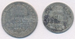 1868KB 20kr Ag 'Magyar Királyi Váltó Pénz' + 1870KB 10kr Ag 'Váltó Pénz' T:2-,3 Patina - Ohne Zuordnung