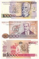 Brazília 1986. 50.000C '50 CRUZADOS' Felülbélyegzéssel + 1989. 1000C '1 CRUZADOS NOVOS' Felülbélyegzéssel + 5000C '5 CRU - Ohne Zuordnung