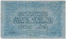 Csehszlovákia 1919. 1K T:III 
Czechoslovakia 1919. 1 Koruna C:F 
Krause 6.a - Unclassified