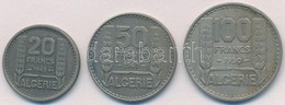 Algéria / Francia Megszállás 1949. 20Fr Cu-Ni + 50Fr Cu-Ni + 1950. 100Fr Cu-Ni T:2 Ph.
Algeria / French Occupation 1949. - Non Classificati