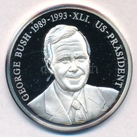 Németország 1991. 'George Bush - Az Amerika Egyesült Államok Elnökei' Jelzett Ag Emlékérem, Tanúsítvánnyal (15g/0.999/35 - Non Classificati