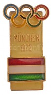 1972. 'München' Zománcozott Fém Olimpiai Jelvény (20x37mm) T:2 - Unclassified