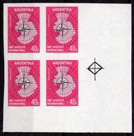 Argentina 1958, Geophysical Year, 4val In Block IMPERFORATED - International Geophysical Year