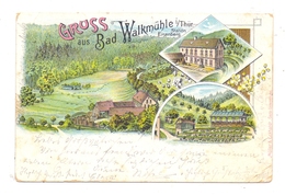 0-6520 EISENBERG - WALKMÜHLE, Lithographie, Gruss Aus Bad Walkmühle, 1898, Bahnpost - Eisenberg