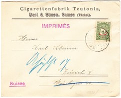 1930 Brief Der Zigarettenfabrik Teutonia In Samos Nach Zürich - Cartas & Documentos