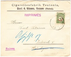 1930 Brief Der Zigarettenfabrik Teutonia In Samos Nach Zürich - Brieven En Documenten