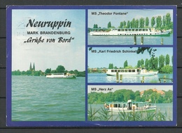 Deutschland 1993 Ansichtskarte NEURUPPIN Fähre Schiffe (gesendet, Mit Briefmarke) - Neuruppin