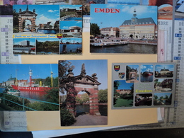 ALLEMAGNE. LOT DE 5 CPSM EMDEN. 1988 / 1995 2 GRUBE AUS DER SEEHAFENSTADT / AM DELFT MIT RATHAUS UND FEUERSCHIFF / SEEH - Emden