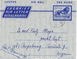 29879. Frontal Aerograma SOUTH AFRICA To Germany. Lion - Luftpost