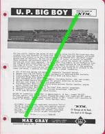 Catalogue MAX GRAY 1959 May Supplement Sheet No 12 KTM UP Big Boy Gauge O - Engels