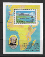 Sao Tome Et Principe 1979 Bloc Rowland Hill Avion TAP Airplane St Thomas & Prince Souvenir Sheet ** - Rowland Hill