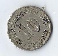 Monnaie Allemagne 10 Pfennig 1876 - 10 Pfennig