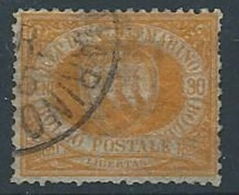 1892-94 SAN MARINO USATO STEMMA 30 CENT - RR13941 - Usados