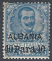 1902 ALBANIA 40 PA SU 25 CENT MH * - RR11949 - Albania