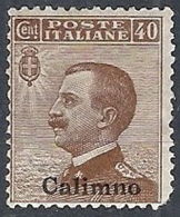 1912 EGEO CALINO EFFIGIE 40 CENT MH * - RR12390 - Ägäis (Calino)