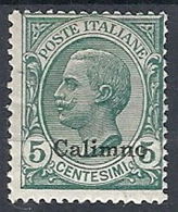 1912 EGEO CALINO EFFIGIE 5 CENT MH * - RR12390 - Ägäis (Calino)