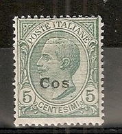 1912 EGEO COO 5 CENT MH * - RR7392 - Aegean (Coo)