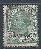 1912 EGEO LERO USATO 5 CENT - RR7829-3 - Aegean (Lero)