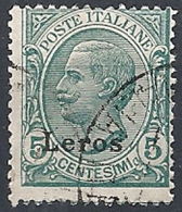 1912 EGEO LERO USATO EFFIGIE 5 CENT - RR12392 - Ägäis (Lero)