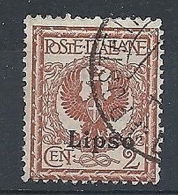 1912 EGEO LIPSO USATO 2 CENT  - RR7830-2 - Egée (Lipso)