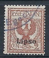 1912 EGEO LIPSO USATO 2 CENT  - RR7830-5 - Egée (Lipso)