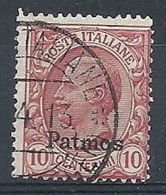 1912 EGEO PATMO USATO 10 CENT - RR7834 - Aegean (Patmo)