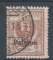 1912 EGEO PATMO USATO 2 CENT - RR7833-3 - Aegean (Patmo)