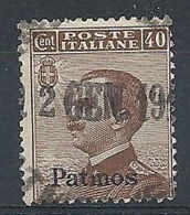 1912 EGEO PATMO USATO 40 CENT - RR7834 - Egée (Patmo)