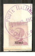 1912 EGEO SIMI USATO 50 CENT - RR5780-3 - Egée (Simi)