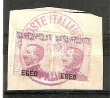 1912 EGEO USATO ANNULLO STAMPALIA 50 C COPPIA - RR5785 - Egée (Stampalia)