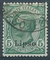 1912 LIPSO USATO EFFIGIE 5 CENT - RR4121 - Ägäis (Lipso)