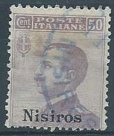 1912 NISIRO USATO EFFIGIE 50 CENT - RR4121 - Aegean (Nisiro)